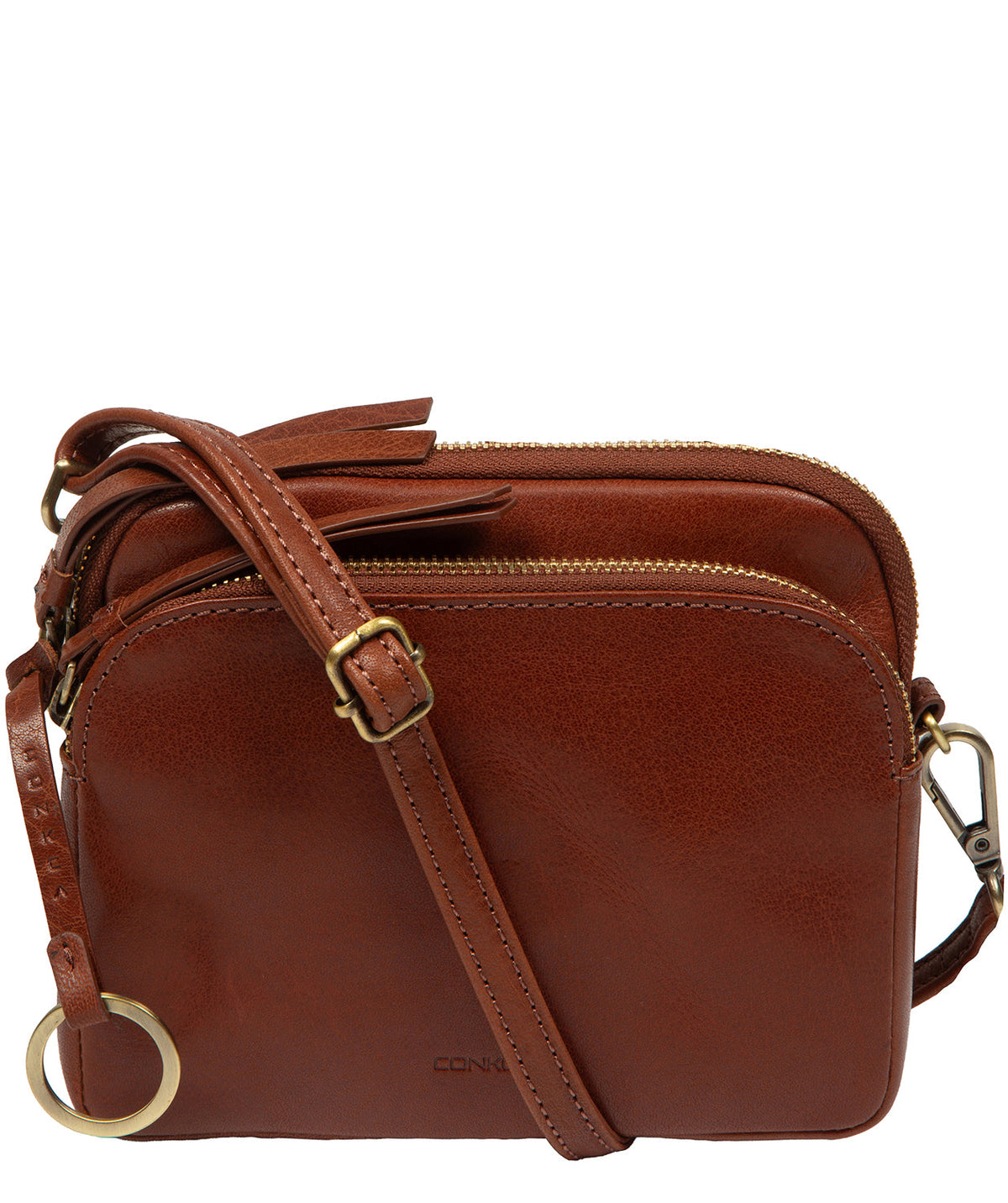 Jay crossbody bag side profile with adjustable shoulder strap