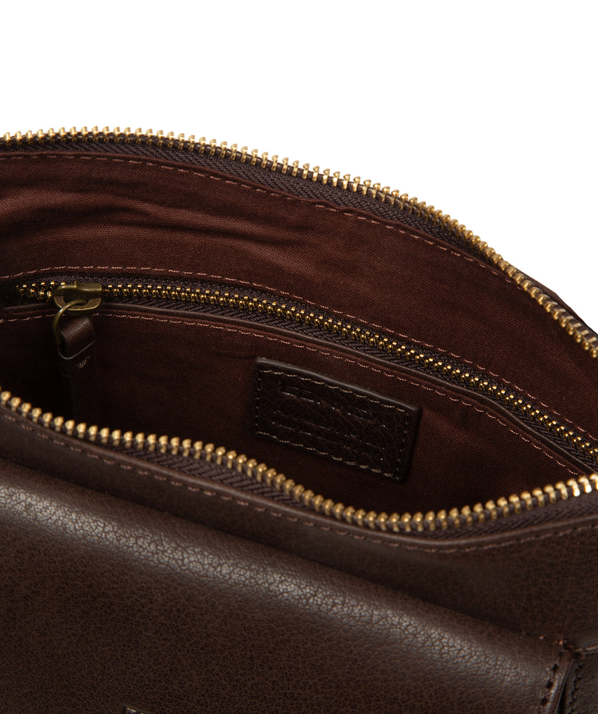 Rear slip pocket and fold-over press-stud fastened pocket