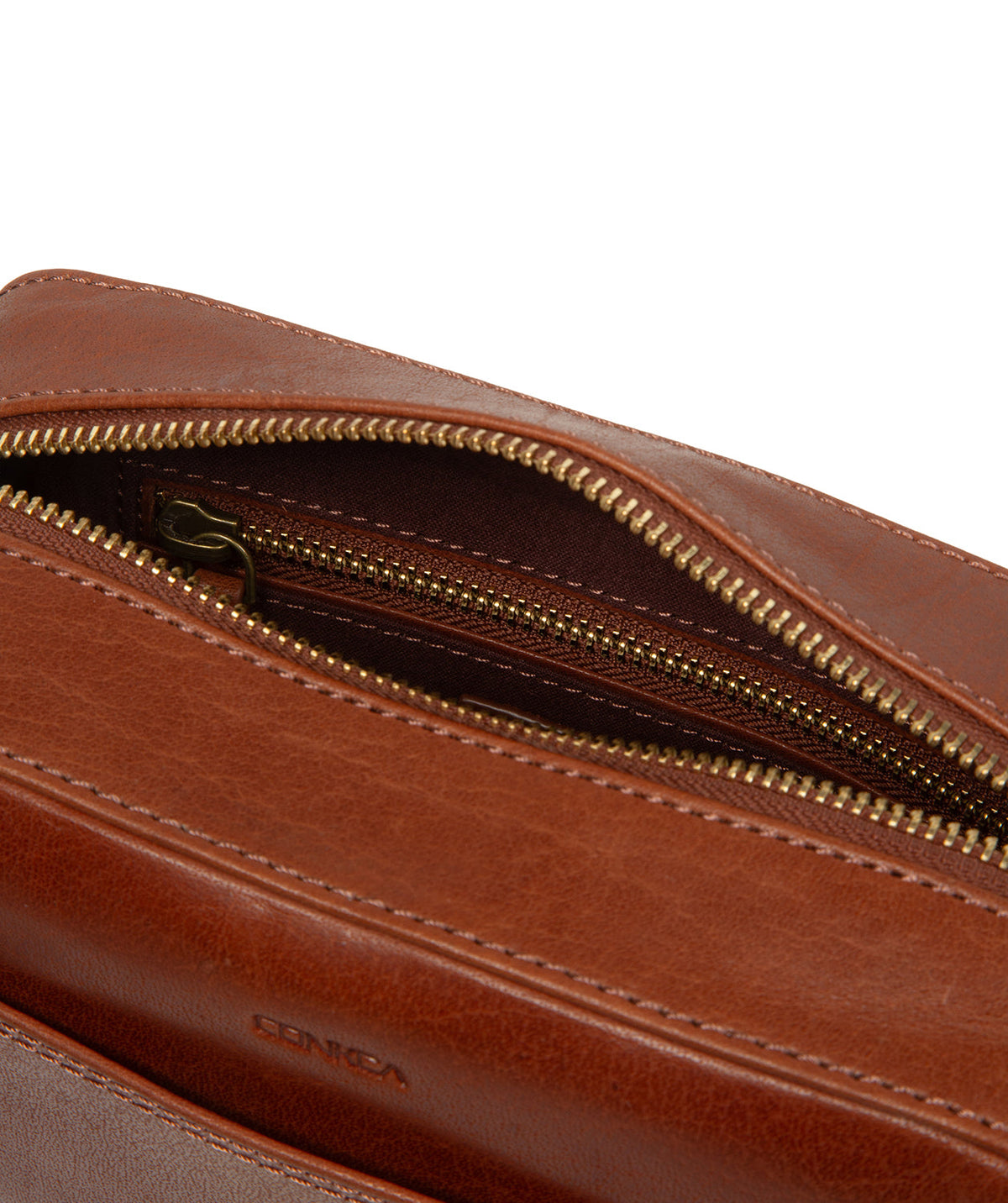 Conker Brown leather texture and multi-toned natural finish