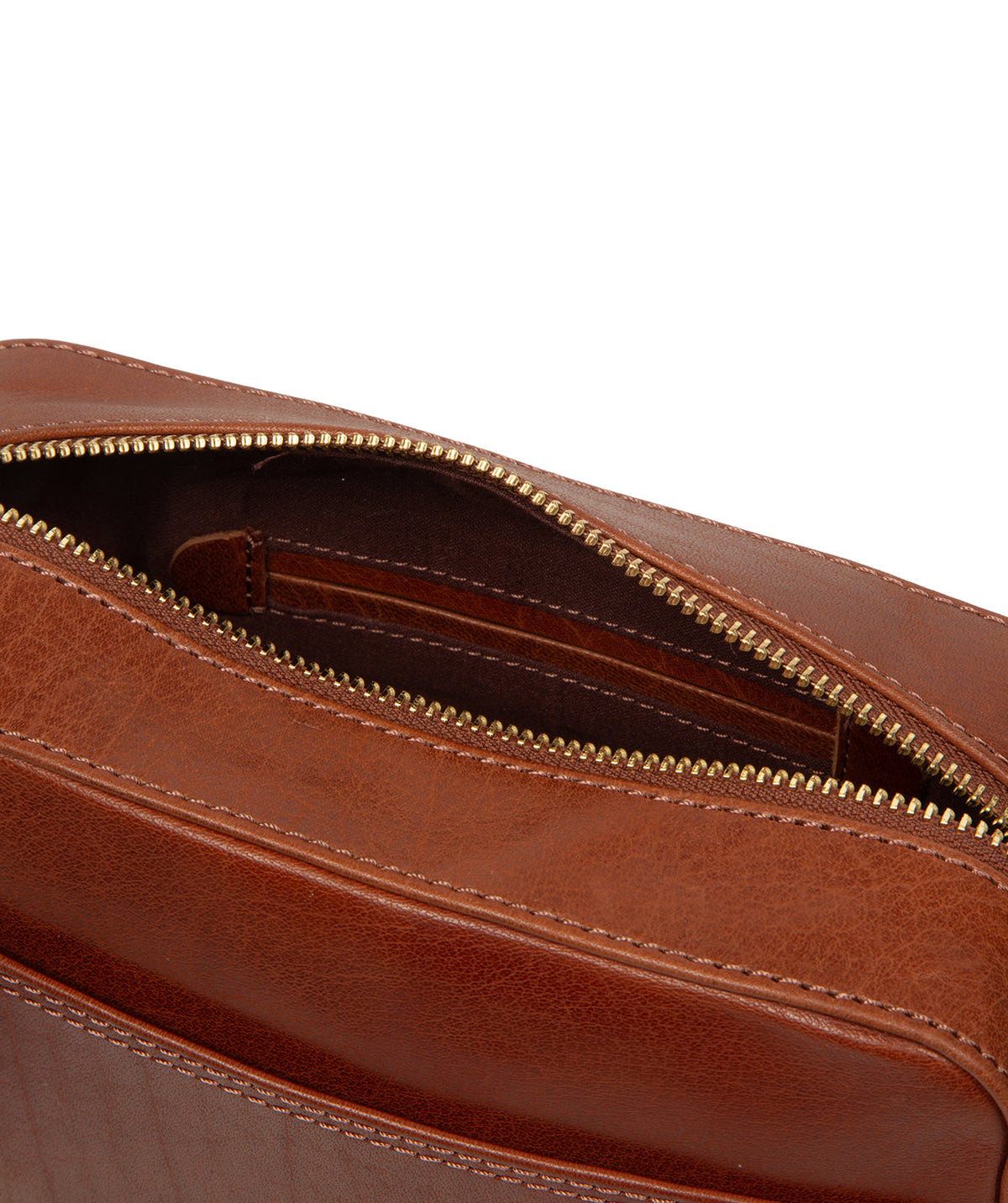 Meadow crossbody bag worn over shoulder crossbody position