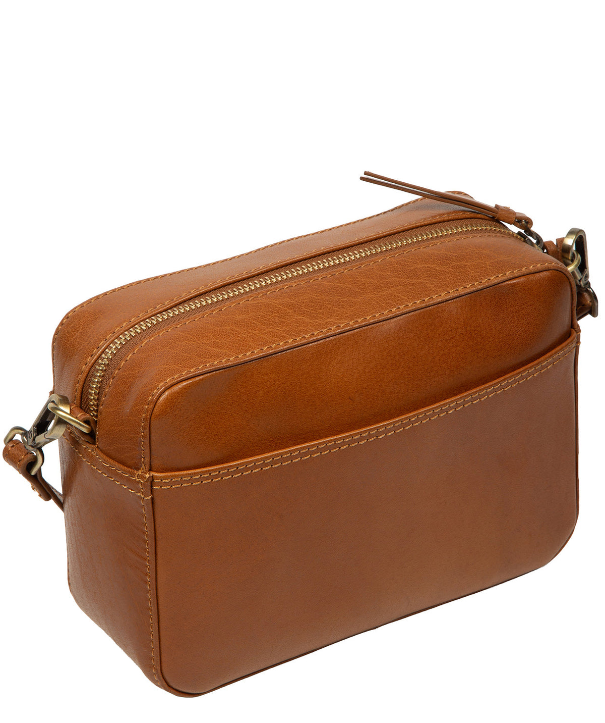 Interior zip pocket and slip pocket storage details
