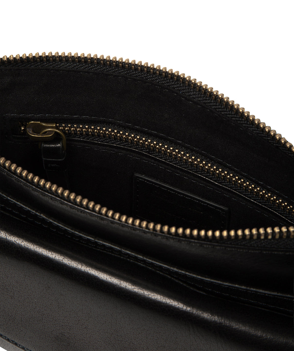 Exterior front pocket with press-stud fold-over closure detail