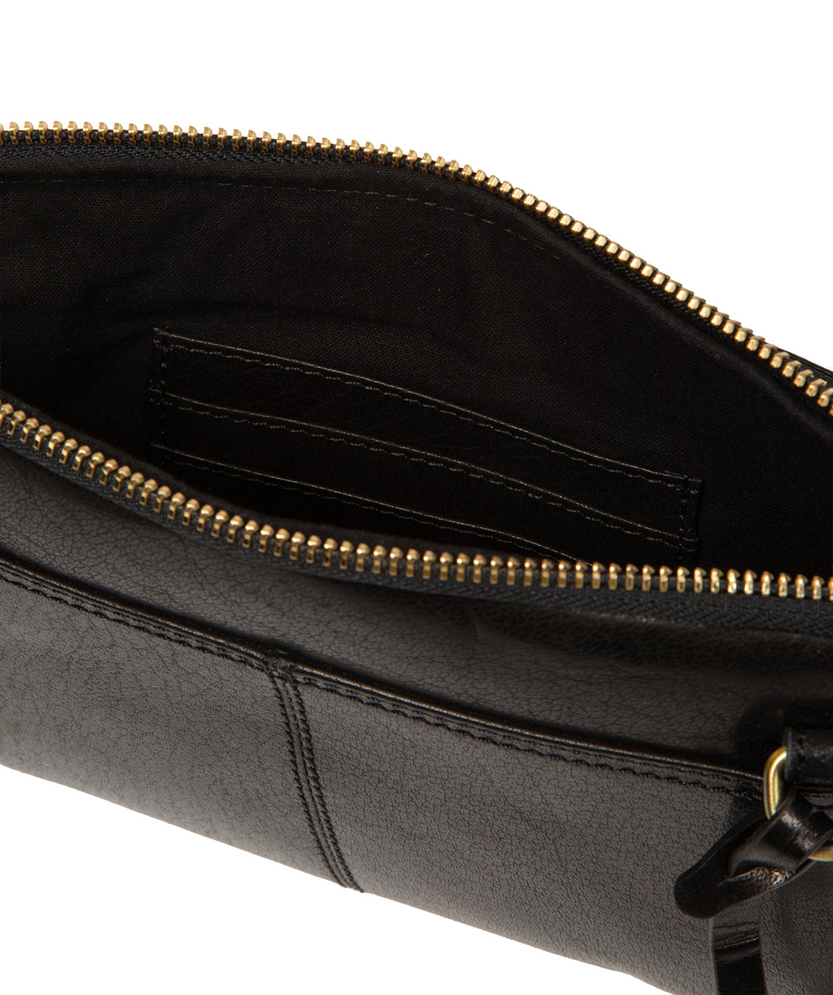 Embossed logo and Conkca charm detail on leather