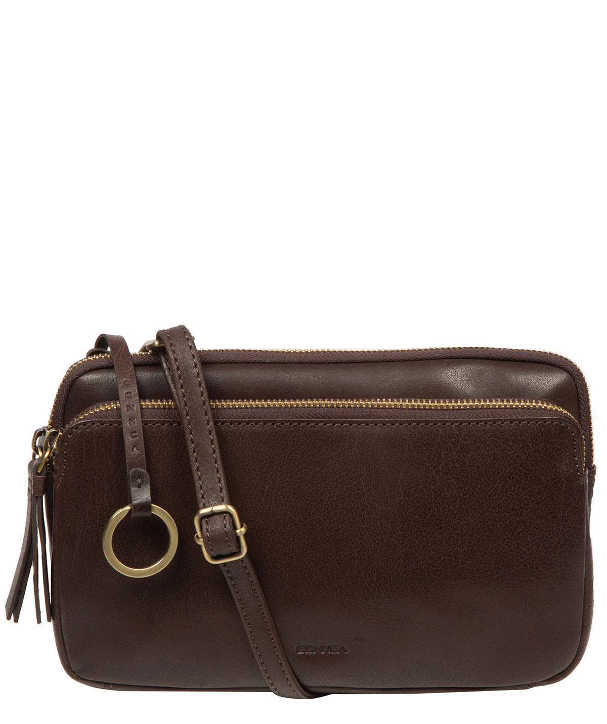 Birdy bag side profile showing brass hardware