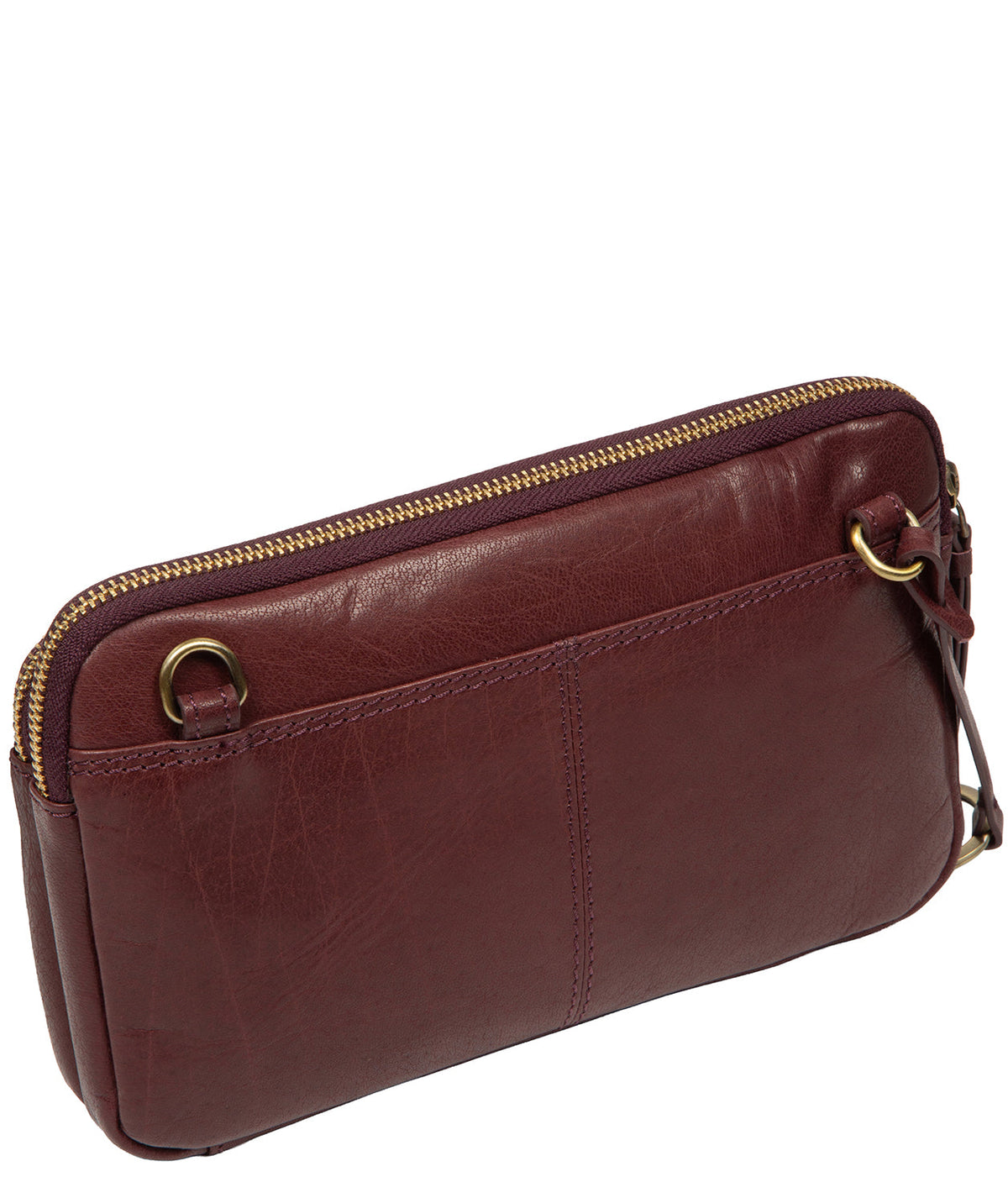 Interior card slots and zipped pocket detail