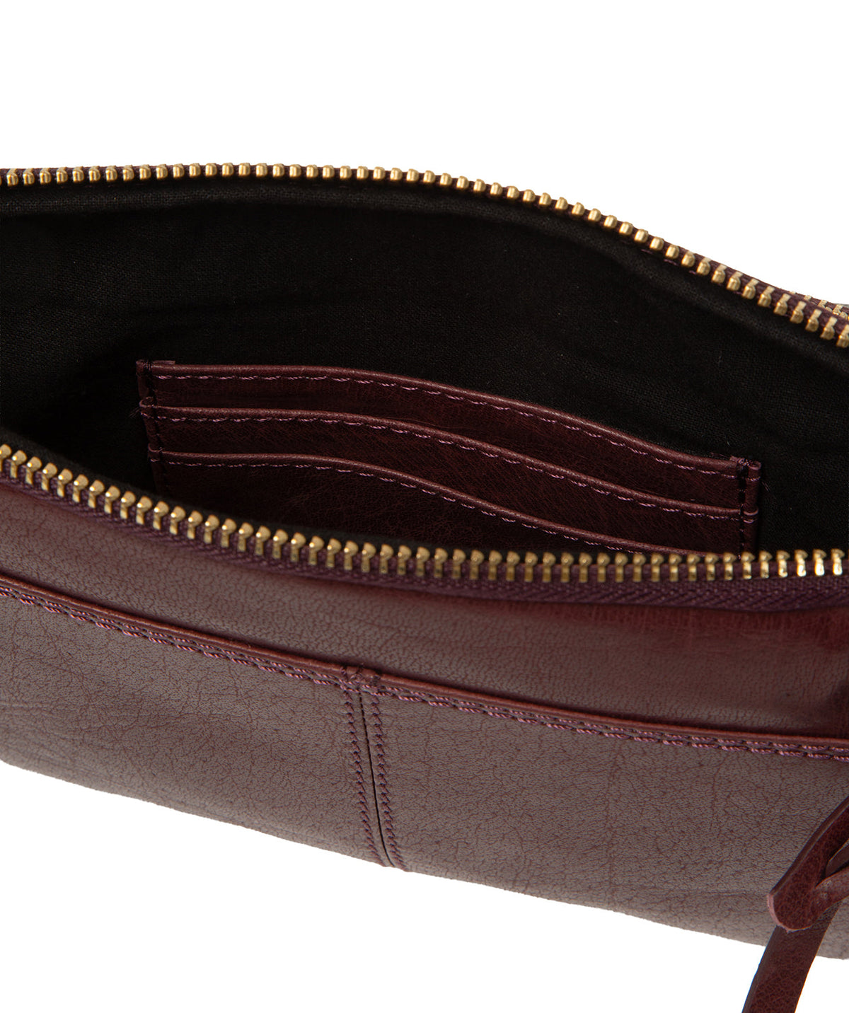 Birdy bag back view showing leather texture