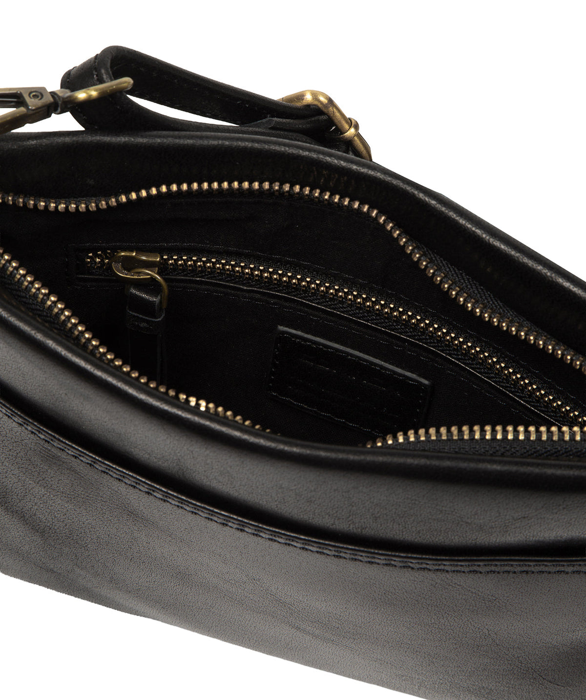 detachable leather shoulder strap with brass fittings