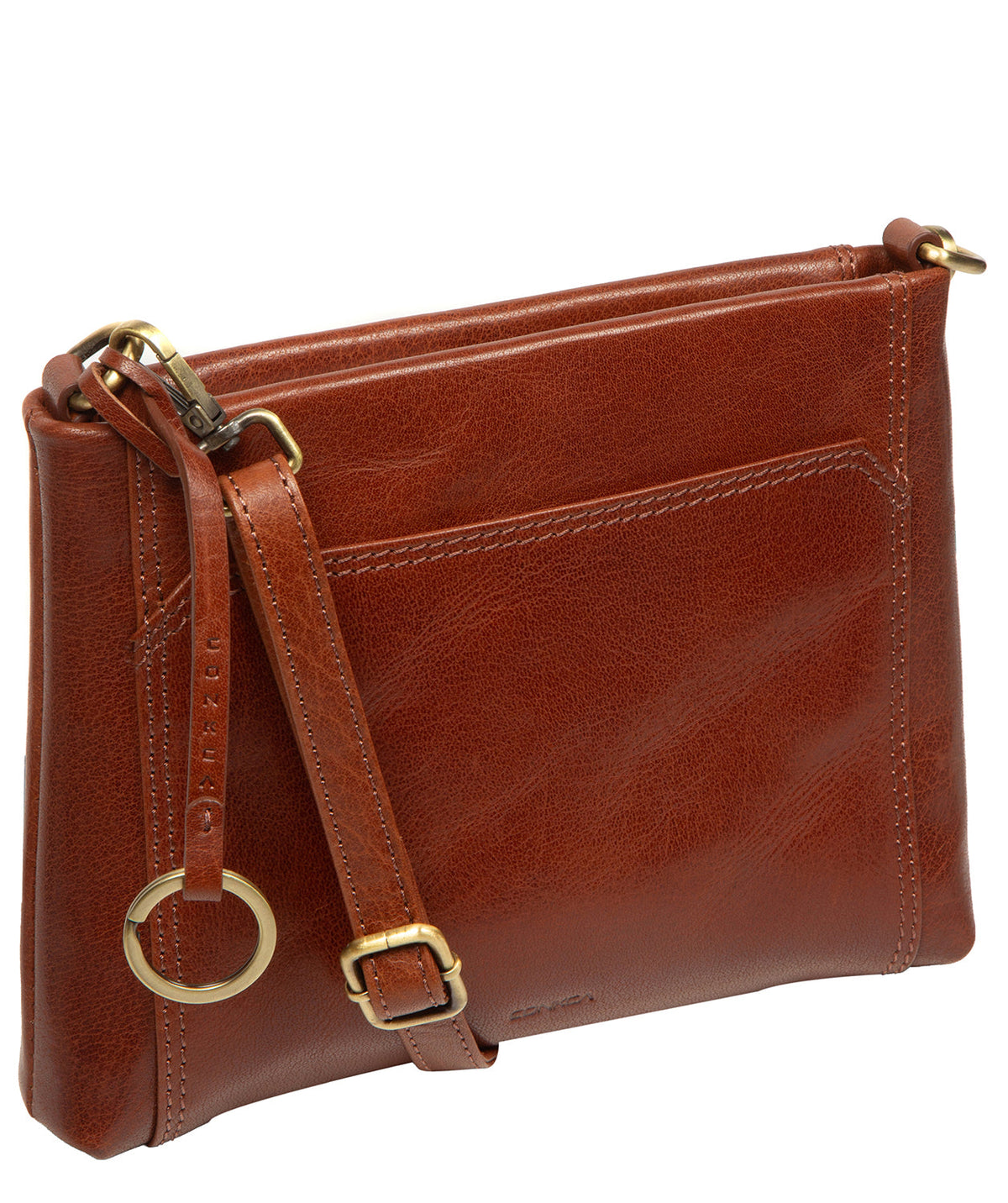 Side profile of Yew bag showing depth and leather texture