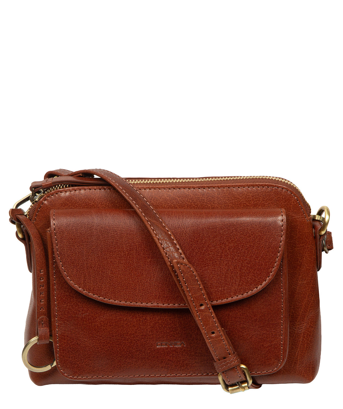 Conkca London Starling crossbody bag Conker Brown front view