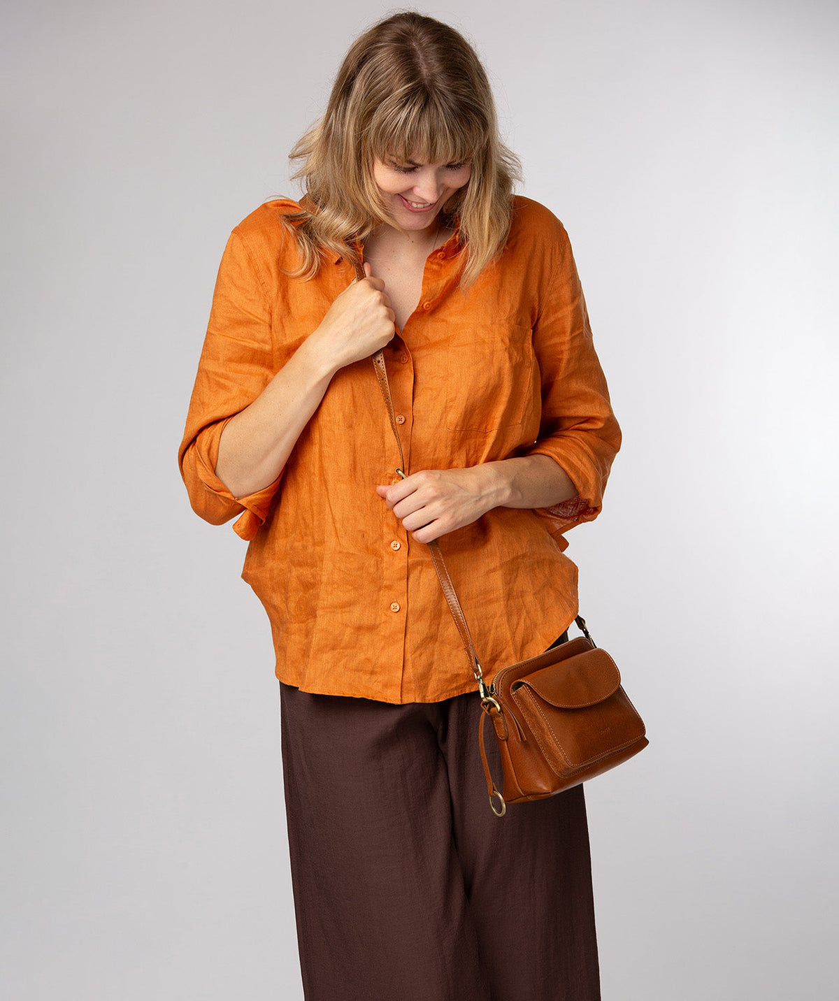 Starling crossbody bag worn across body styling