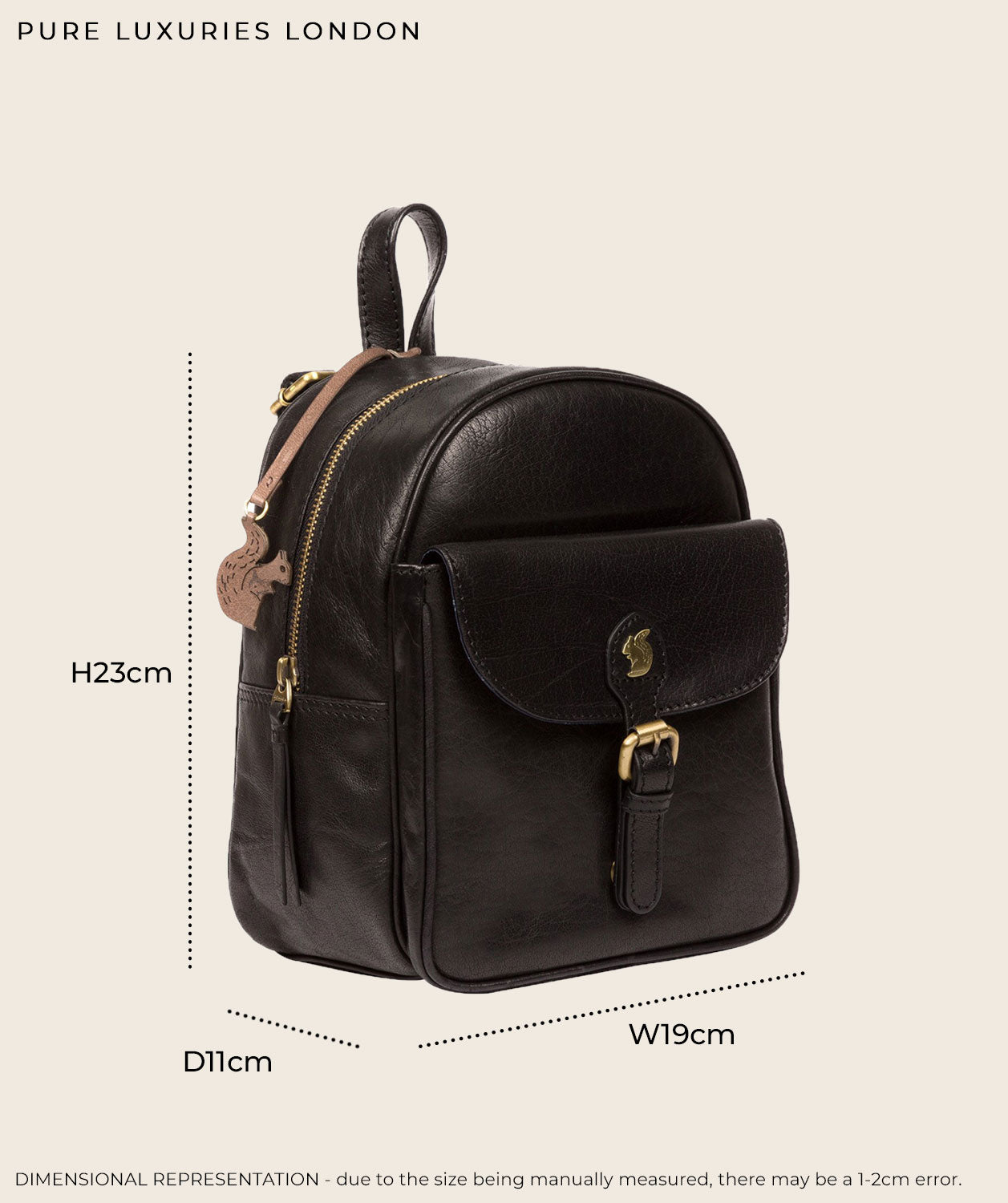 'Eloise' Conker Brown Leather Backpack