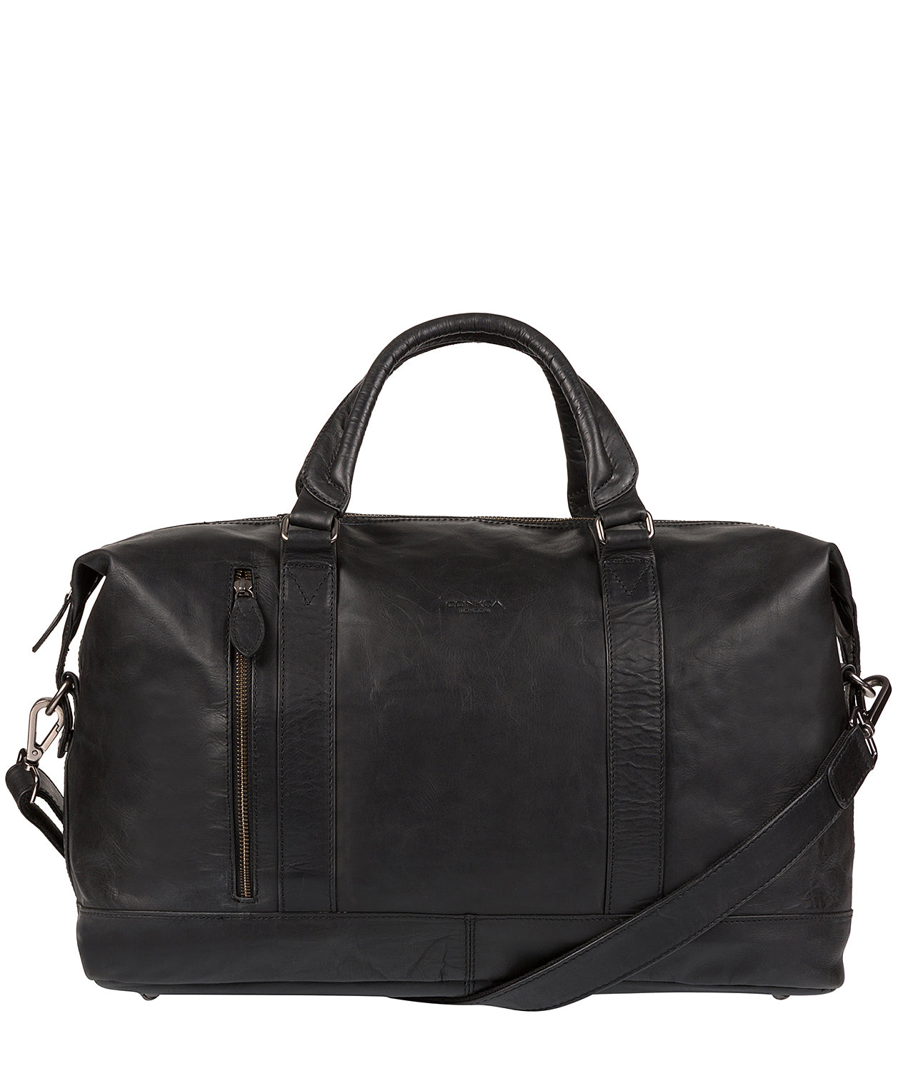 'Duran' Black Leather Holdall