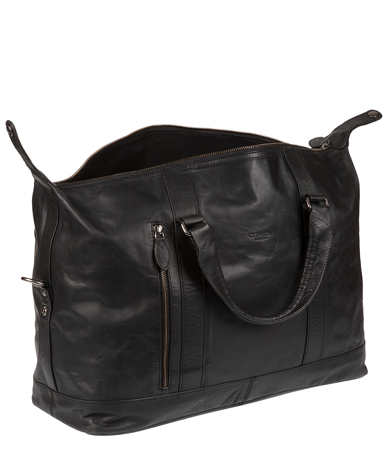 'Duran' Black Leather Holdall