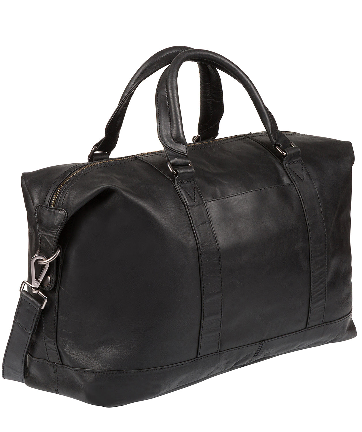 'Duran' Black Leather Holdall