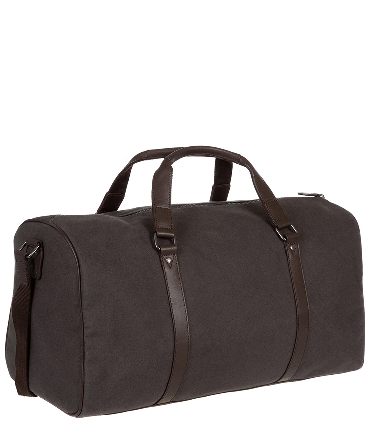 'Dempsey' 16oz Heavy-Duty Grey Canvas & Leather Holdall image 5