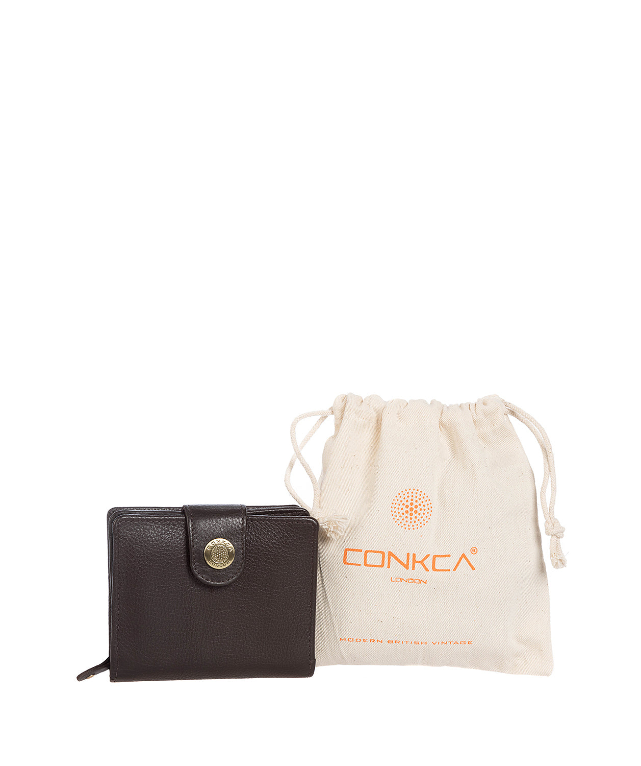 'Nova' Dark Brown Leather RFID Purse