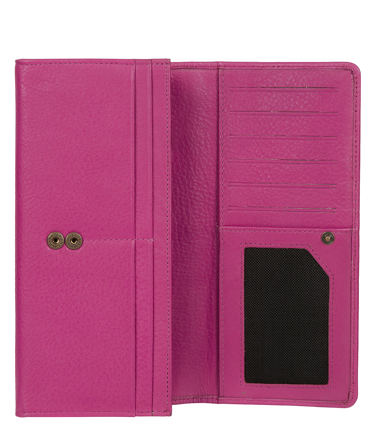'Fey' Fuchia Handcrafted Leather 16-Card RFID Purse