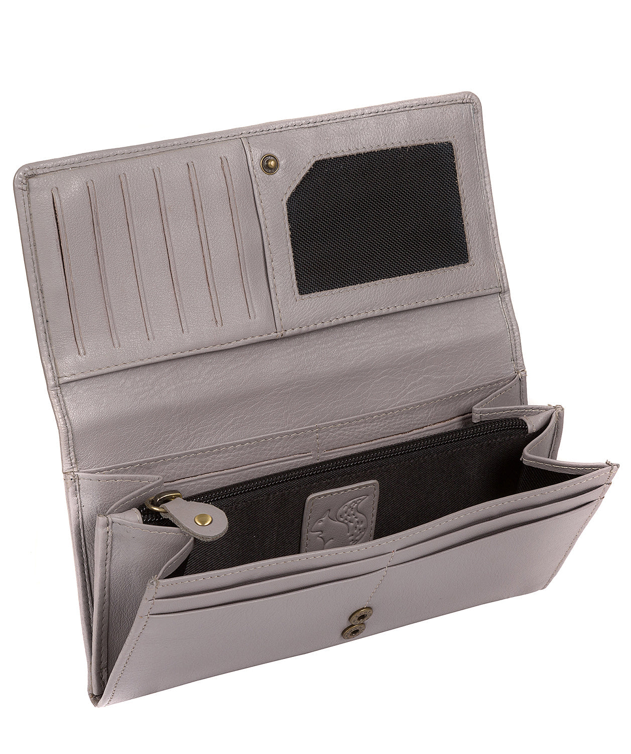 'Fey' Light Grey Leather Purse