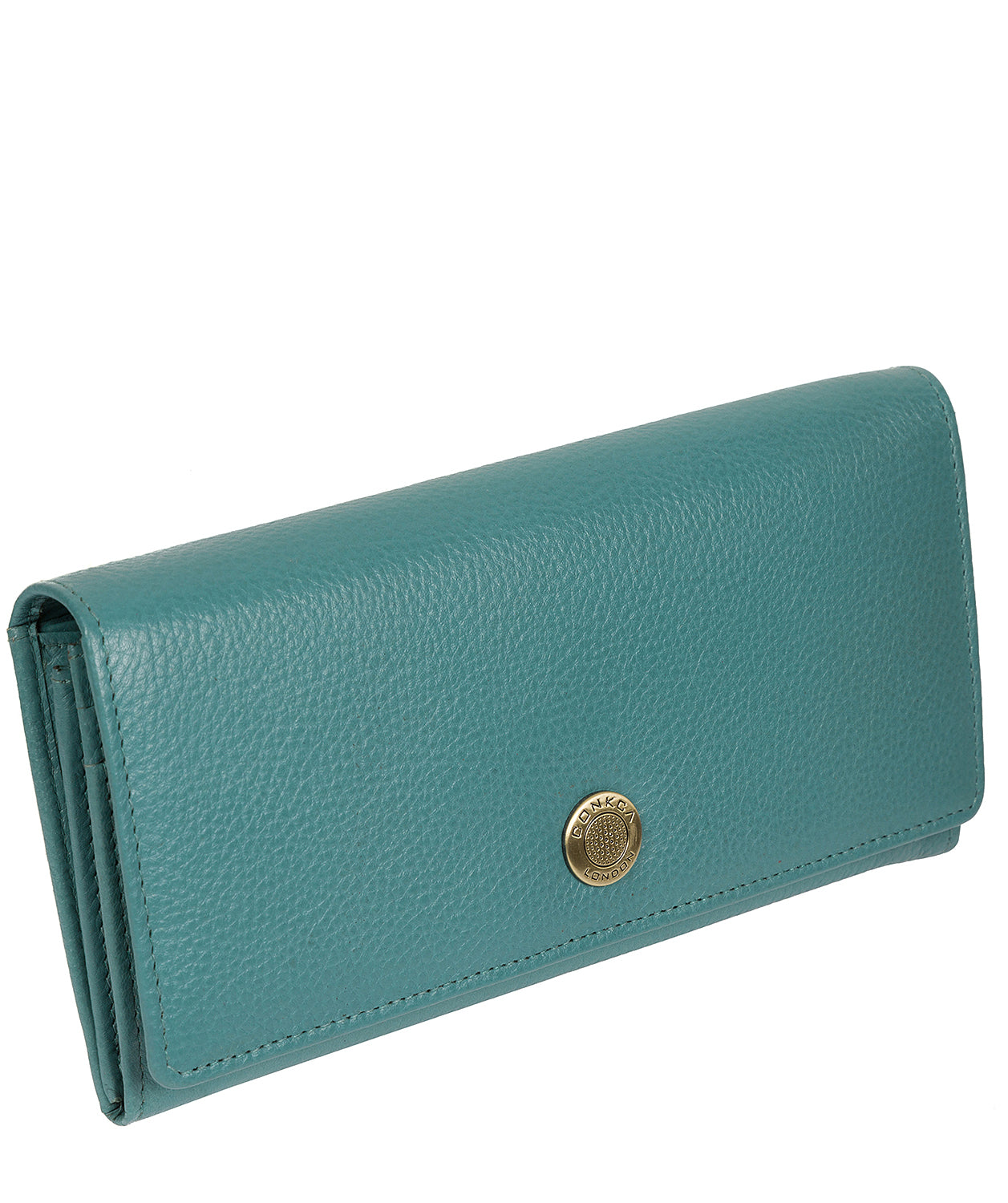 'Fey' Petrol Leather Purse
