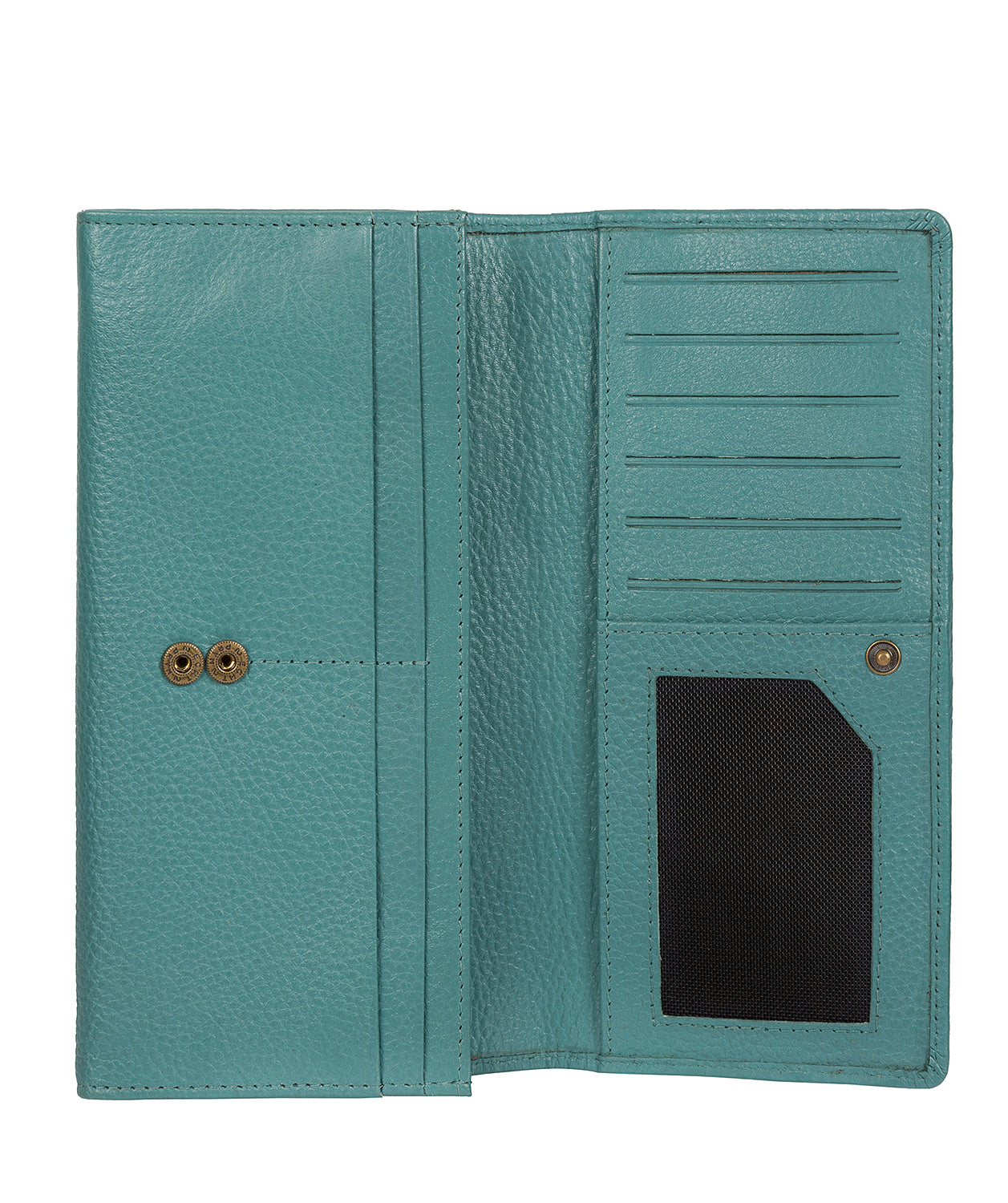 'Fey' Petrol Leather Purse