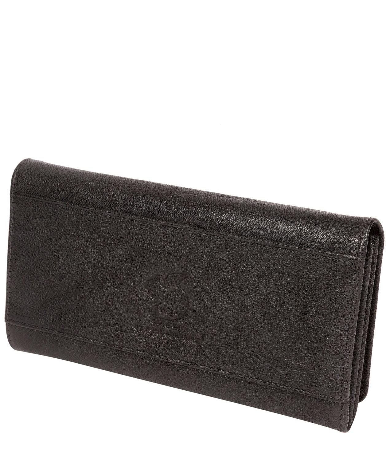 'Bloom' Black Leather Purse Pure Luxuries London