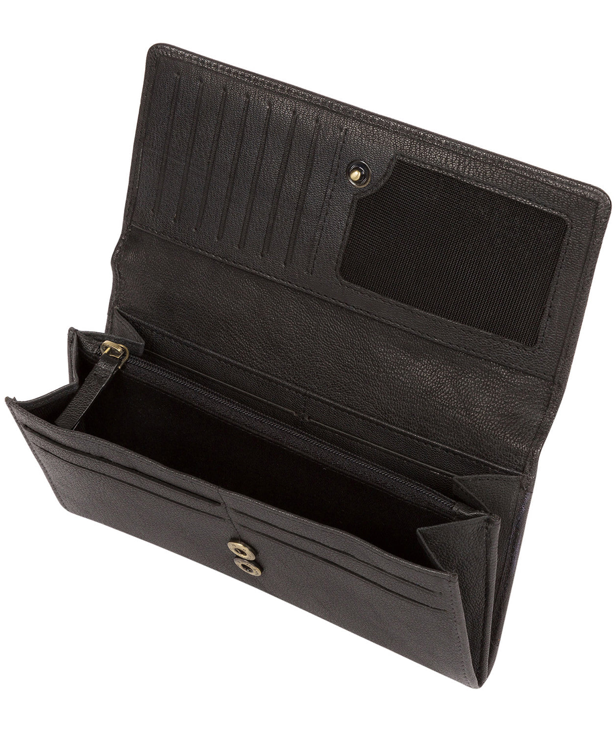 'Bloom' Black Leather Purse Pure Luxuries London