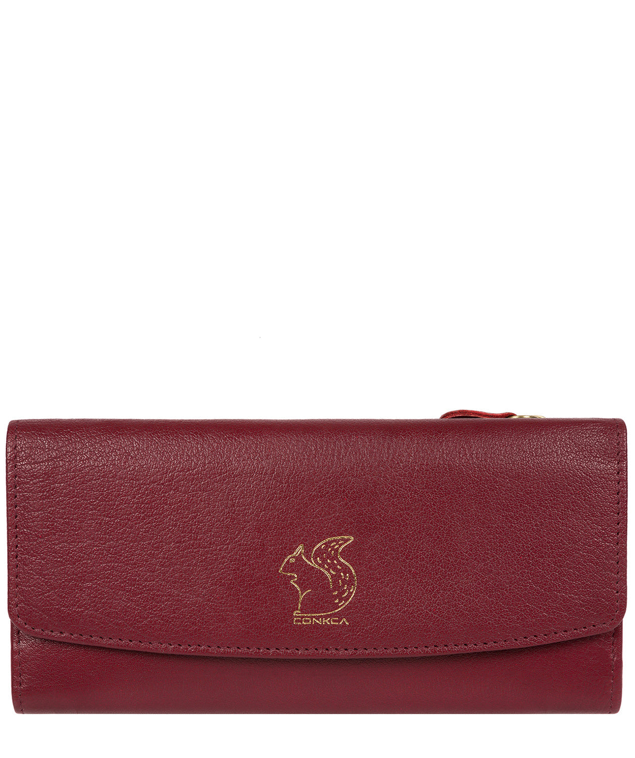 'Ollie' Deep Red Tri-Fold Leather Purse image 1