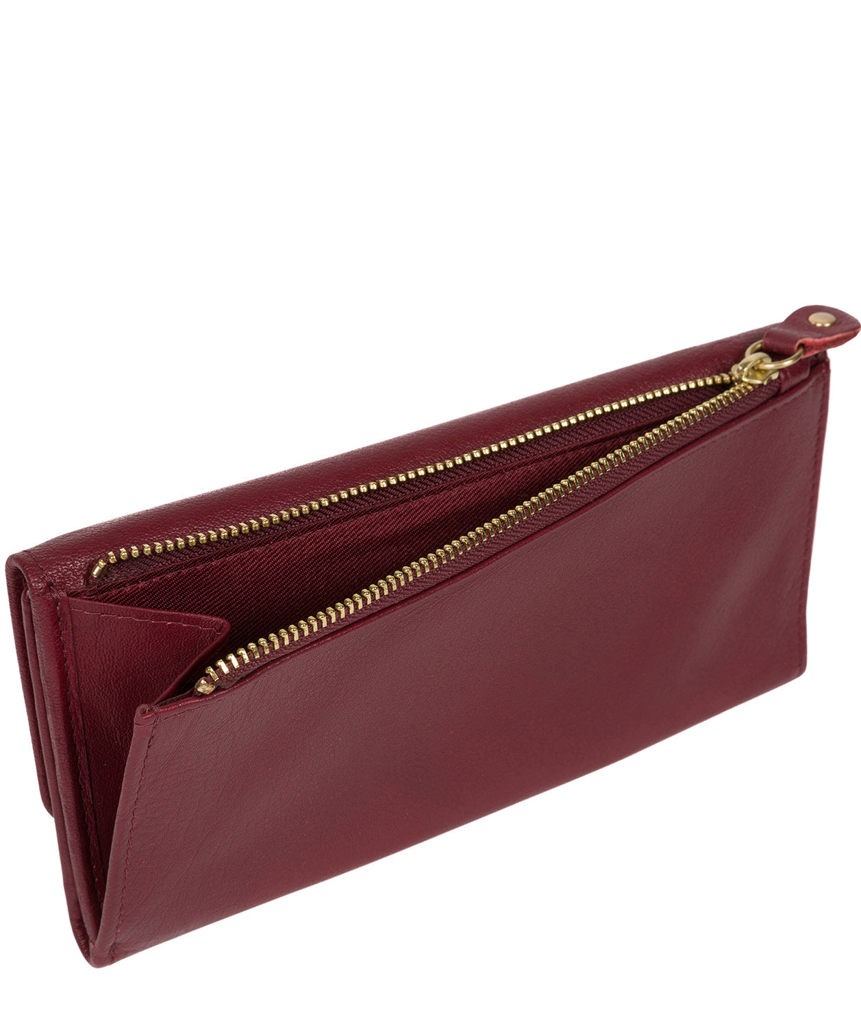 'Ollie' Deep Red Tri-Fold Leather Purse image 4
