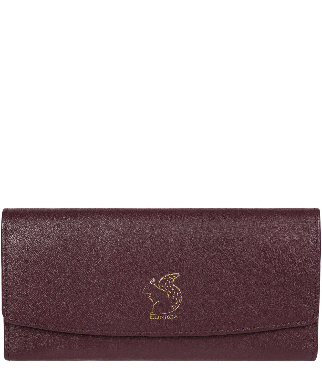 'Ollie' Plum Tri-Fold Leather Purse image 1