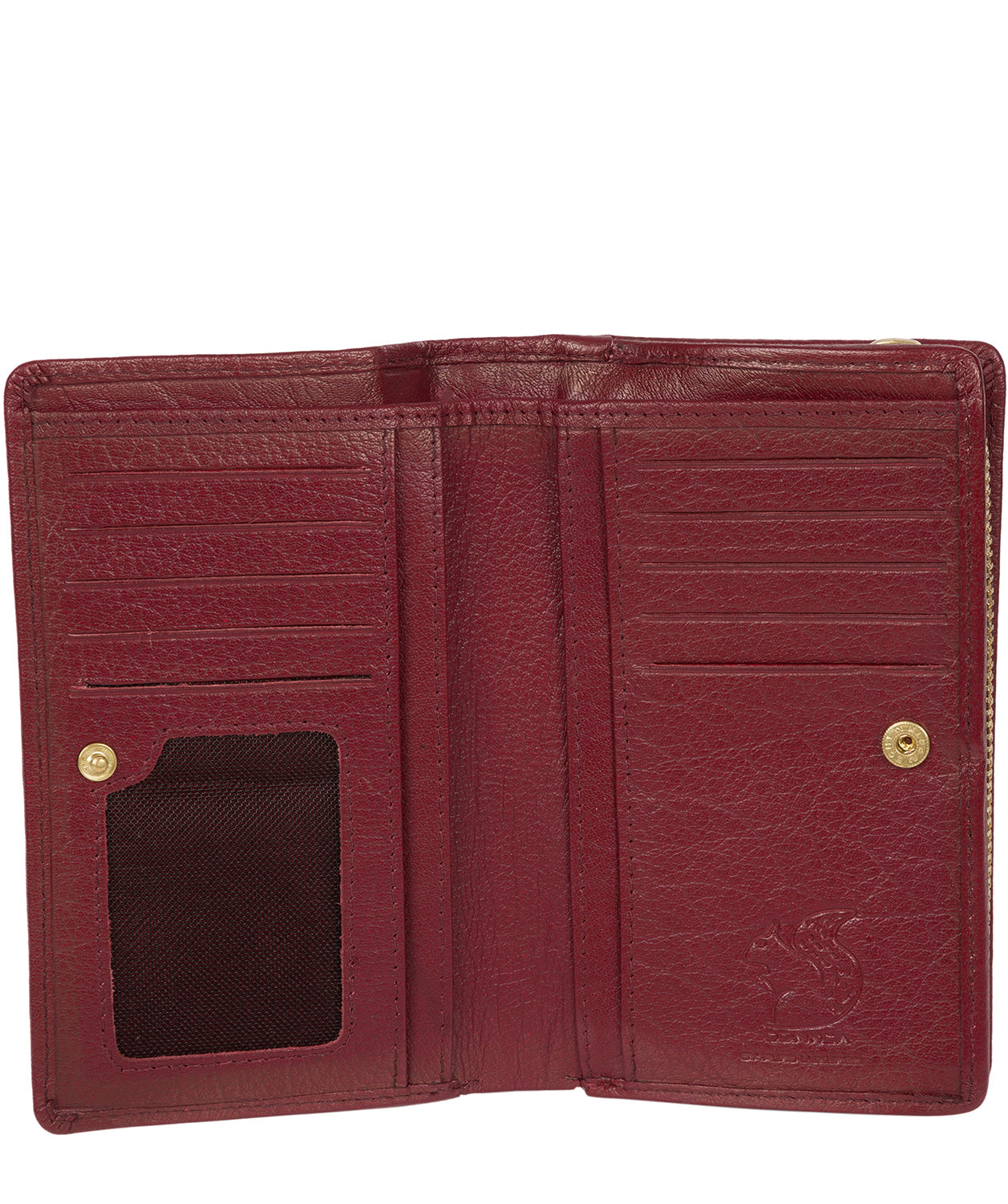 'Fran' Deep Red Bi-Fold Leather Purse Pure Luxuries London