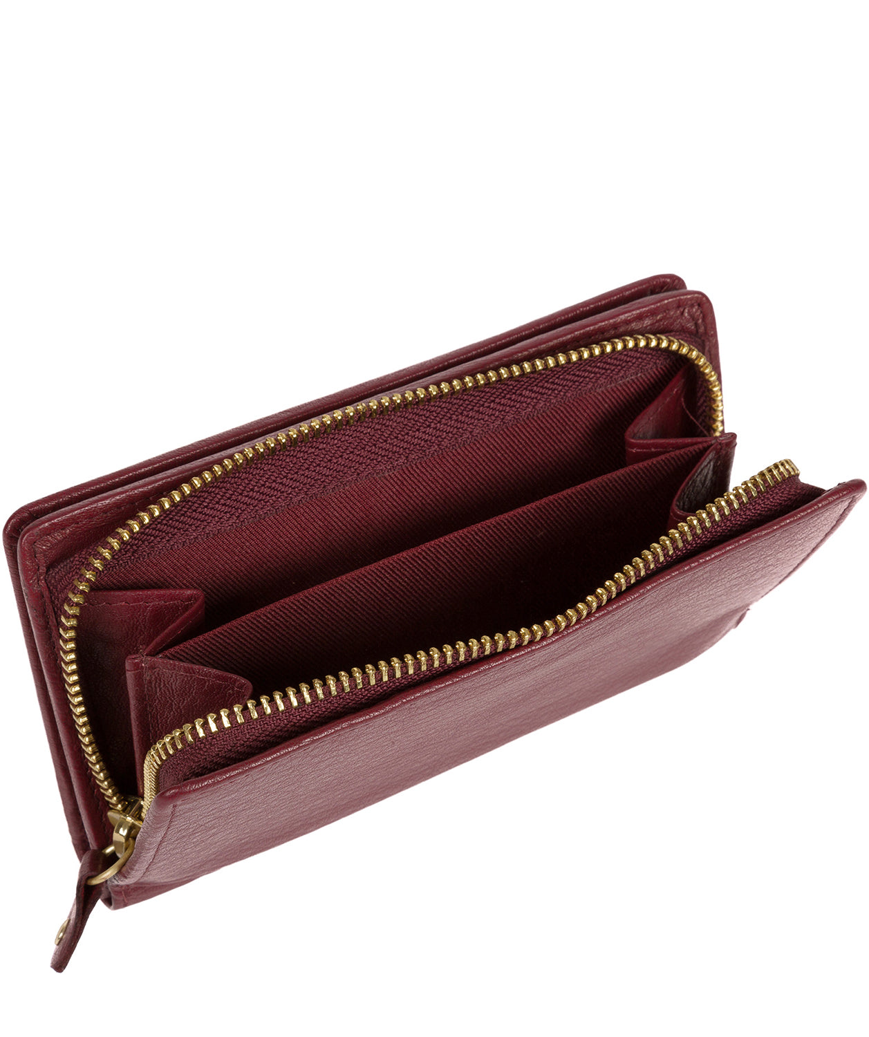 'Fran' Deep Red Bi-Fold Leather Purse Pure Luxuries London