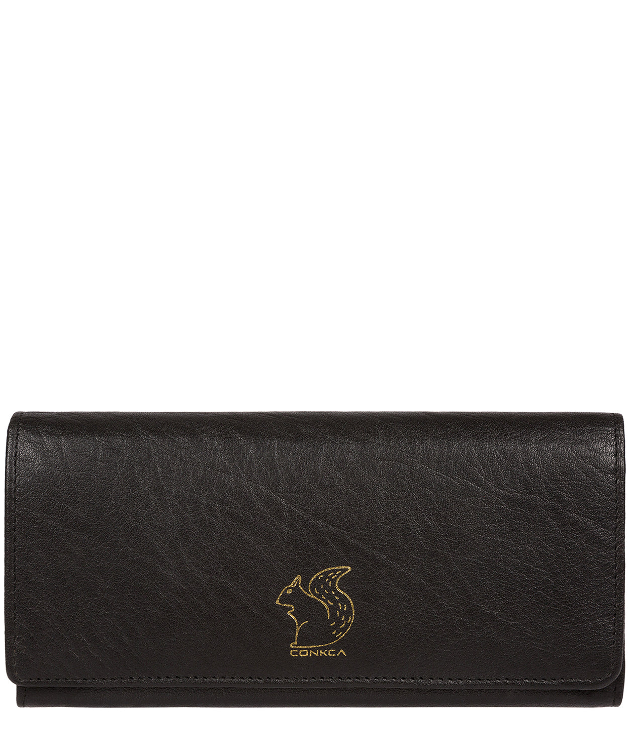 'Arabella' Black Tri-Fold Leather Purse image 1