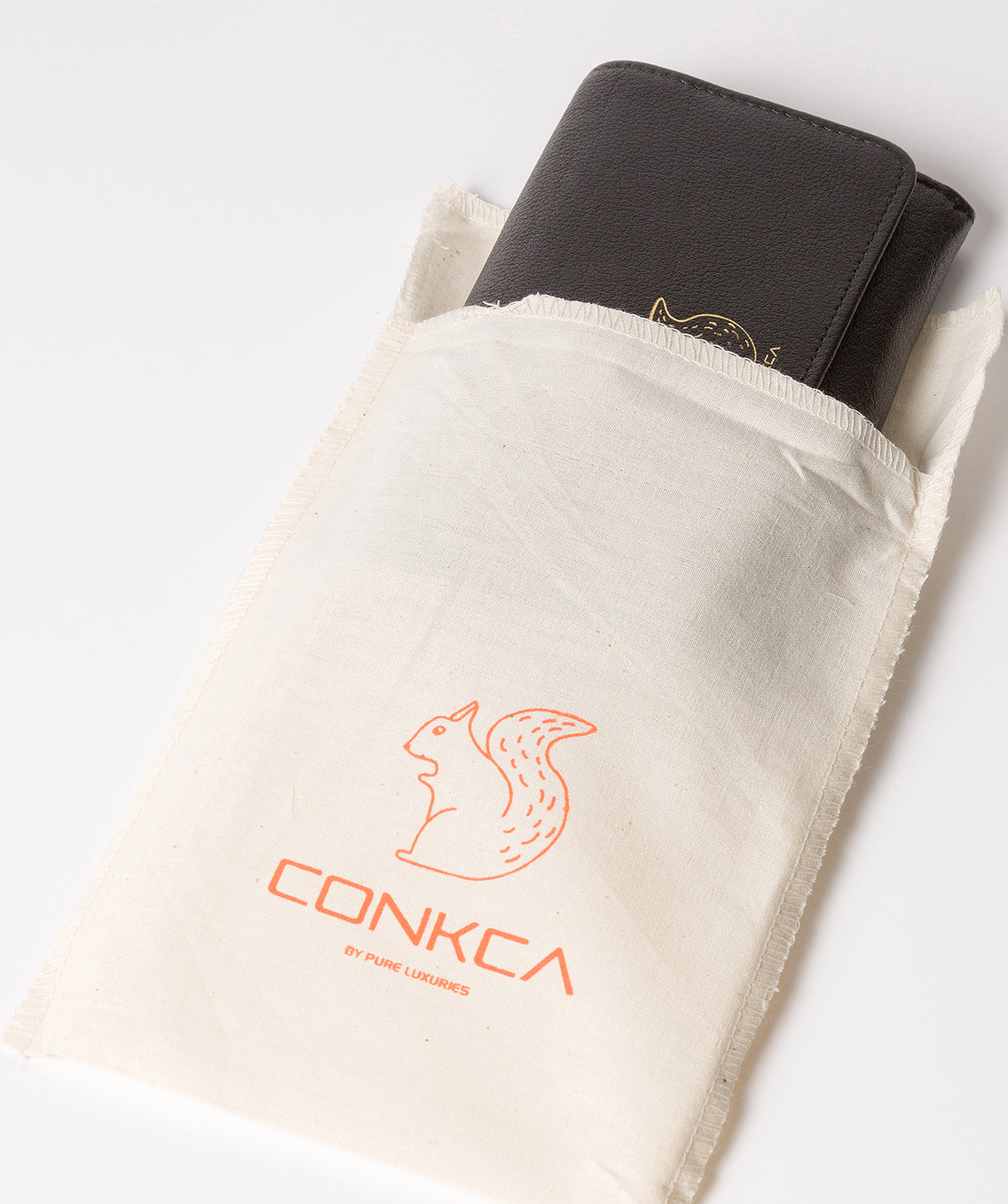 'Arabella' Black Tri-Fold Leather Purse image 5