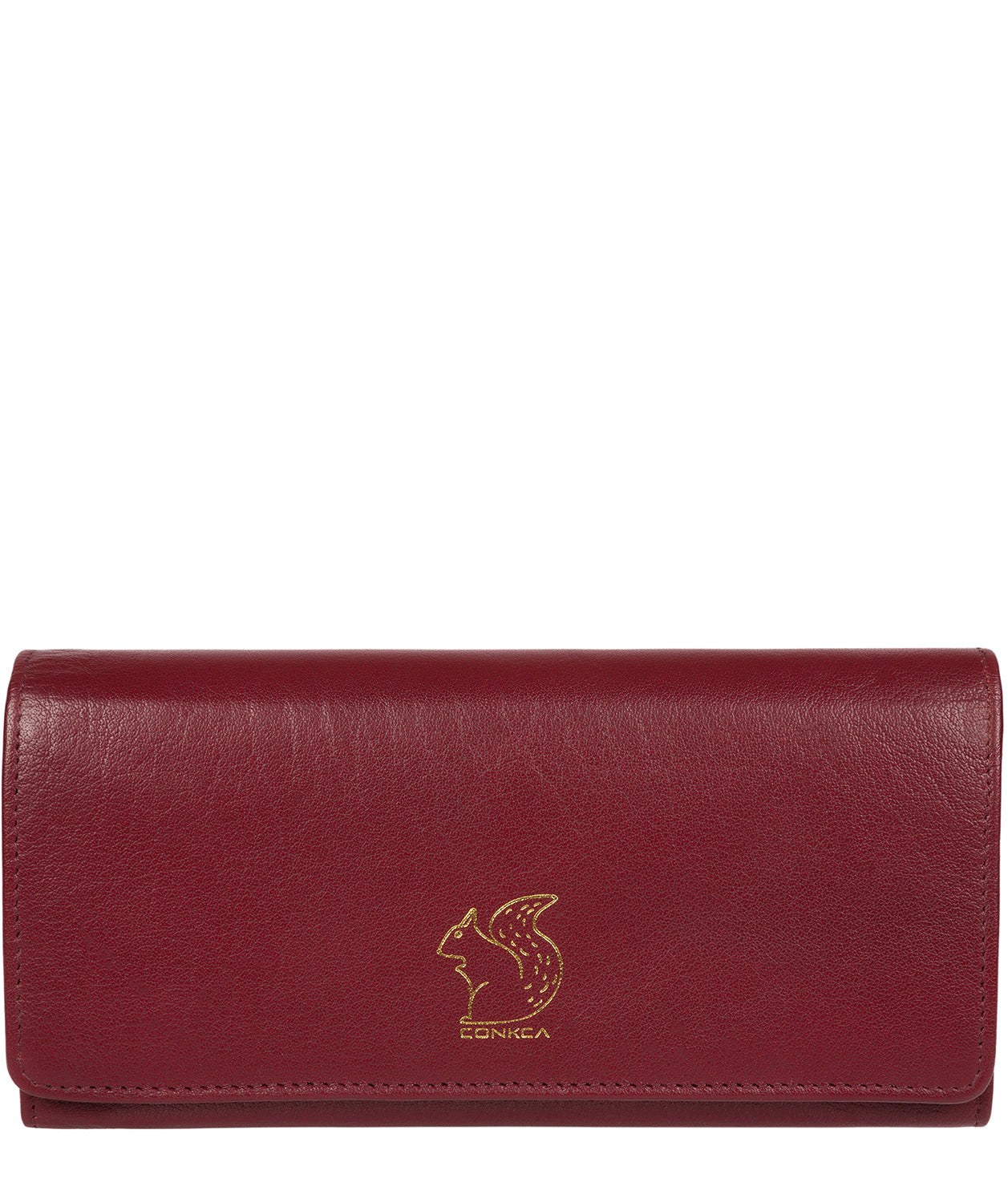 'Arabella' Deep Red Tri-Fold Leather Purse image 1