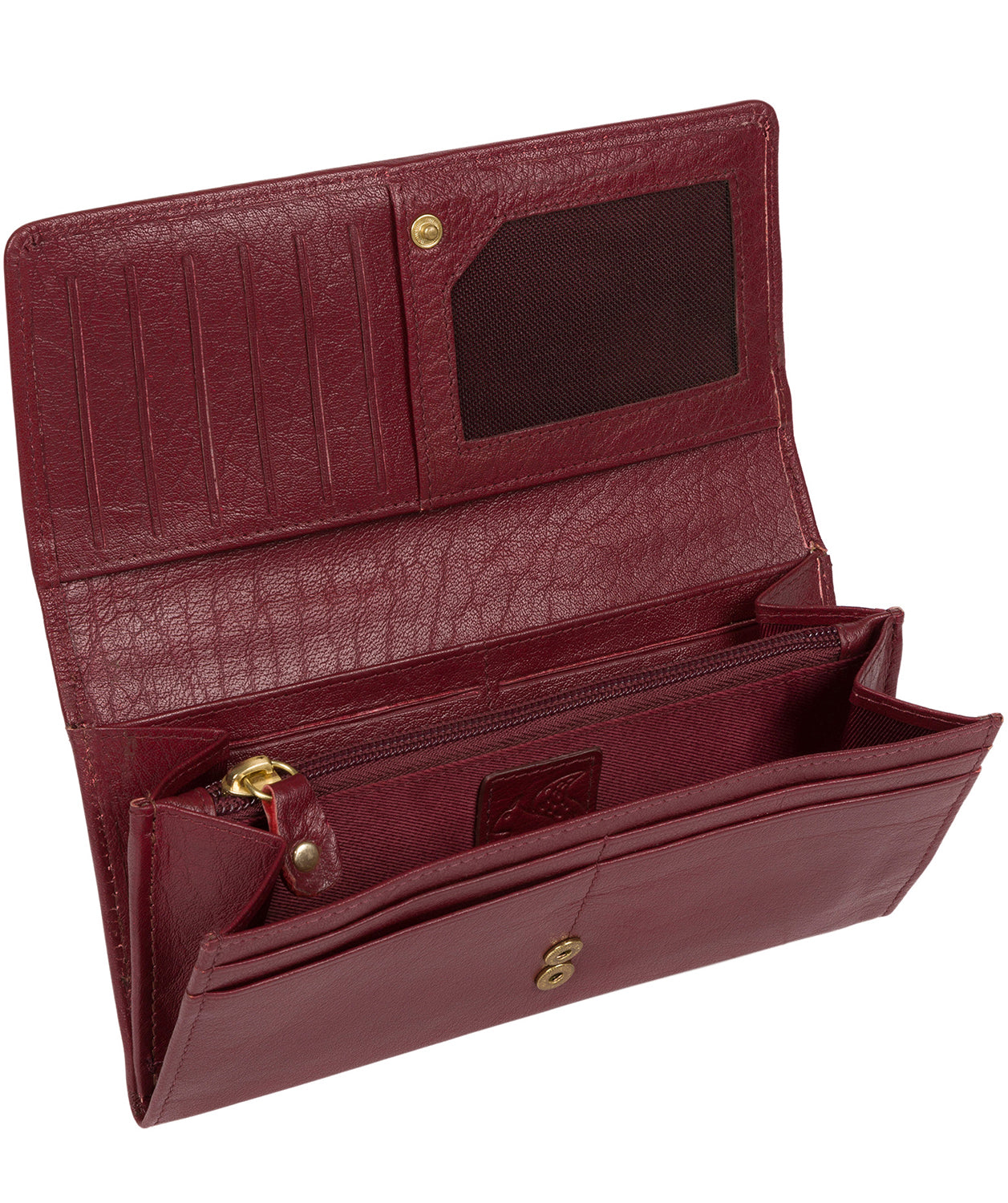 'Arabella' Deep Red Tri-Fold Leather Purse image 3