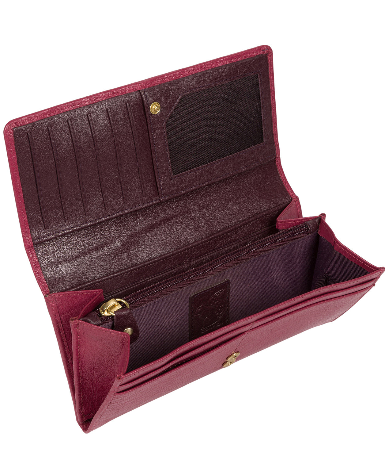 'Arabella' Orchid Tri-Fold Leather Purse image 3