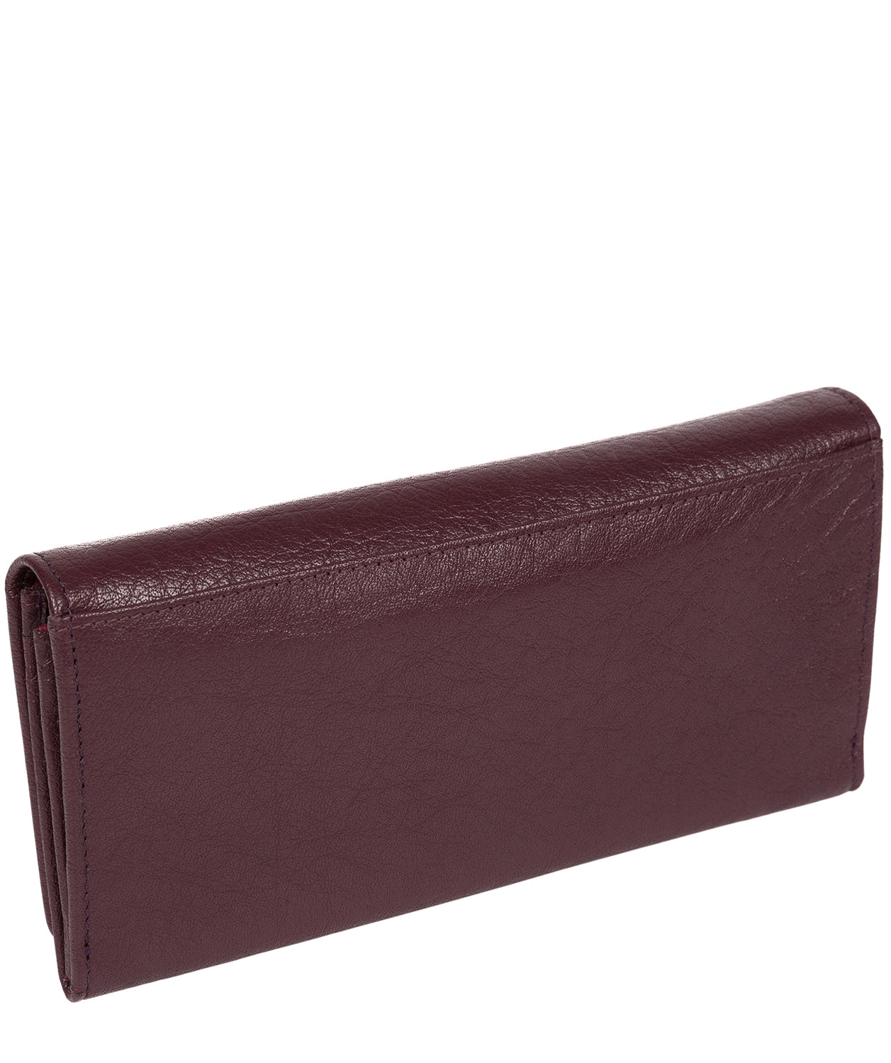 'Arabella' Plum Tri-Fold Leather Purse