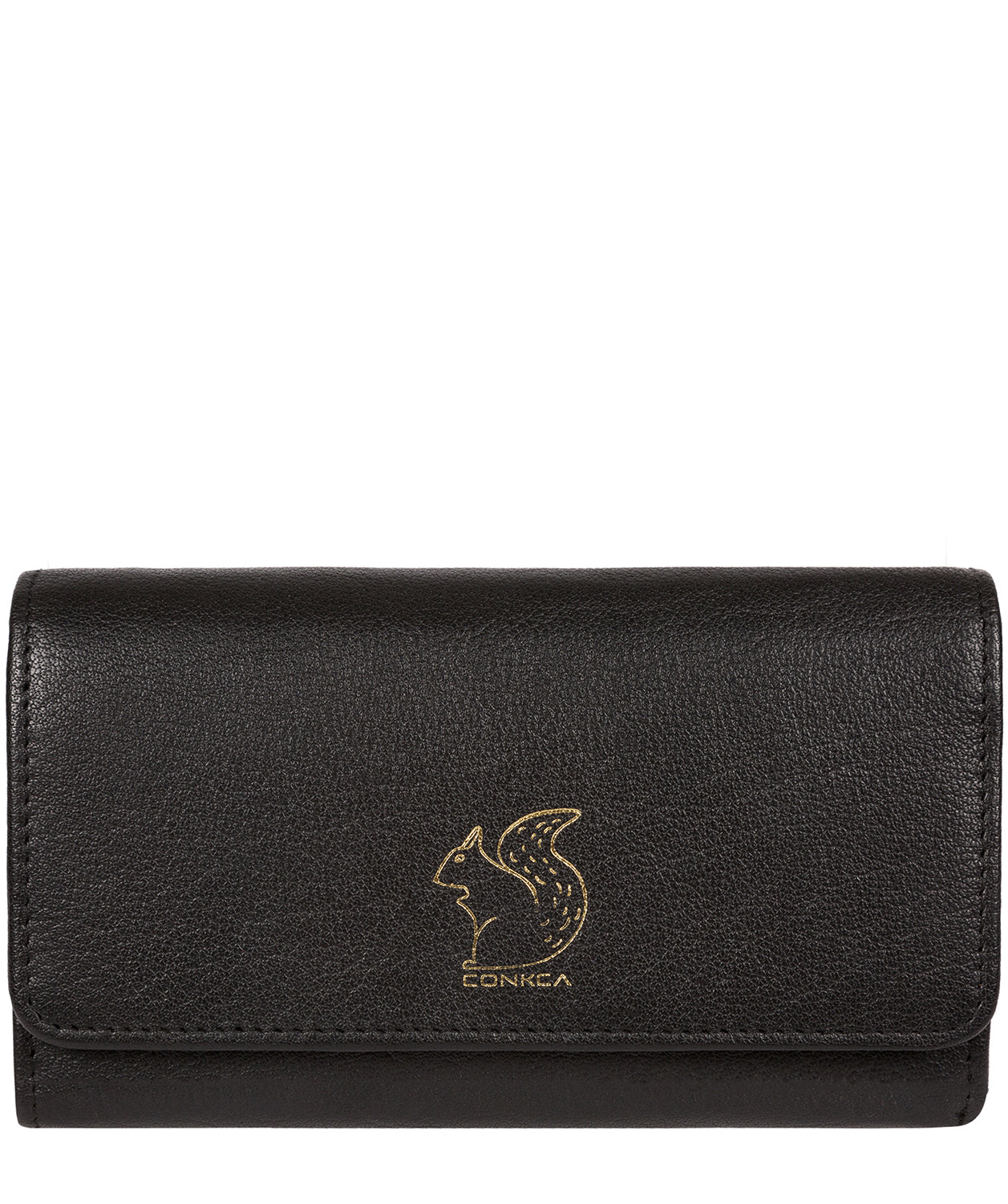 'Colleen' Black Tri-Fold Leather Purse image 1