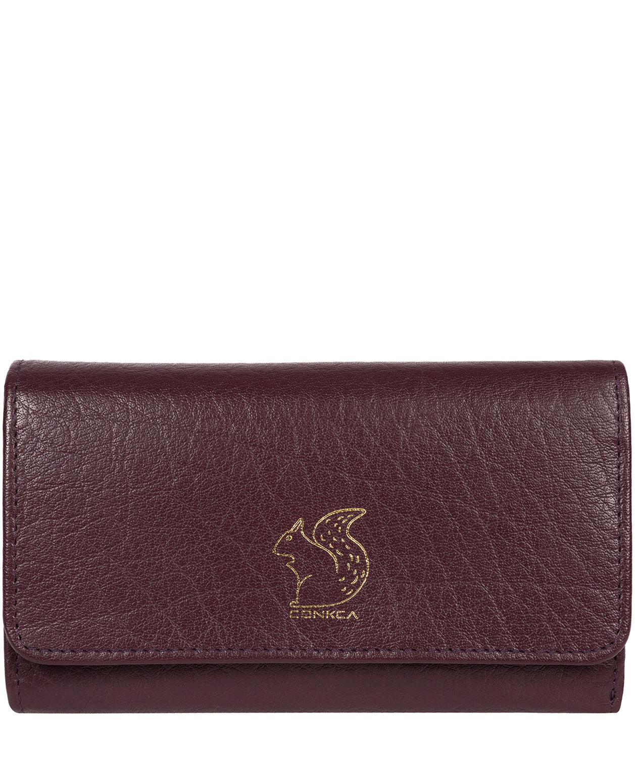 'Colleen' Plum Tri-Fold Leather Purse image 1