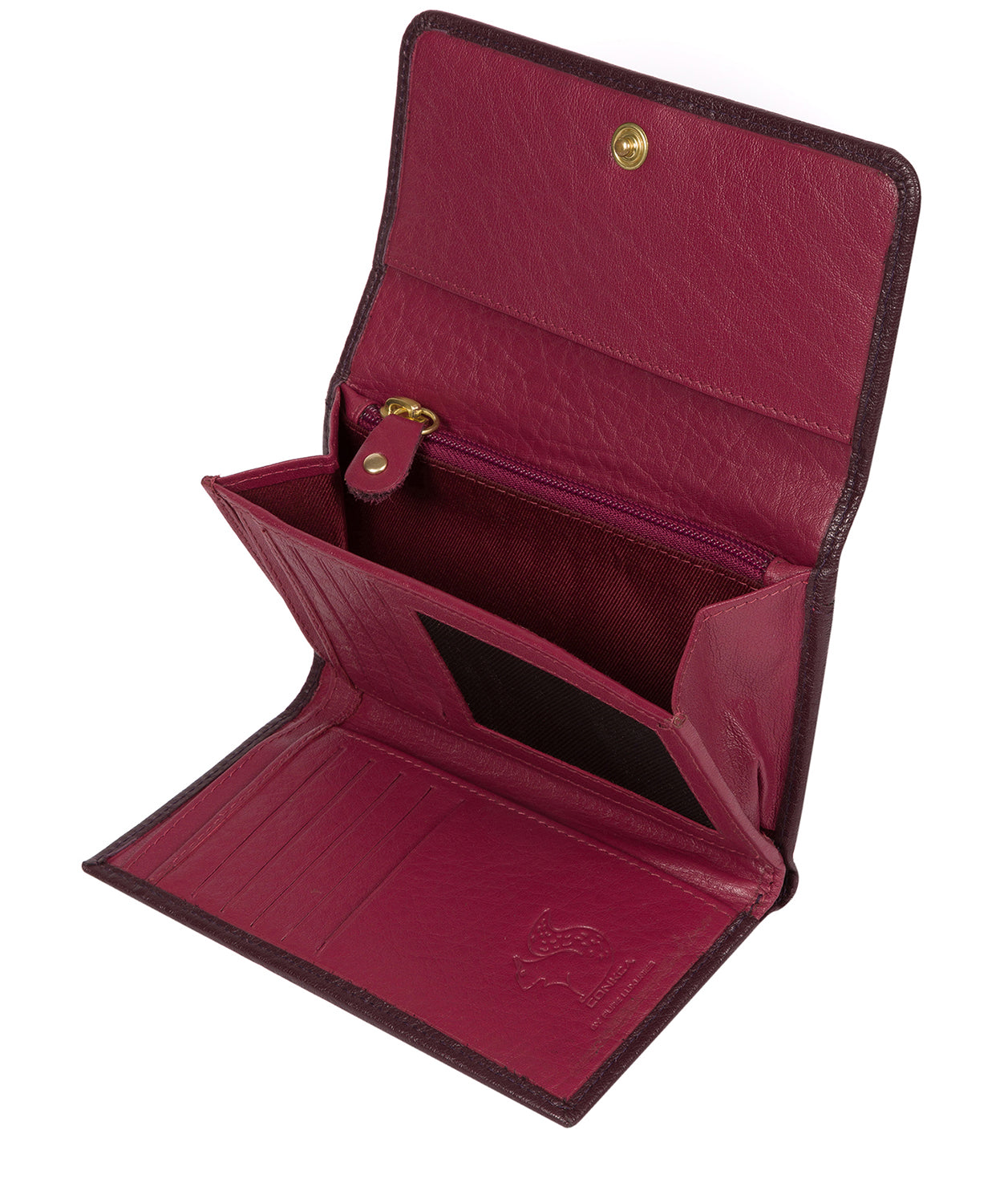 'Colleen' Plum Tri-Fold Leather Purse image 3