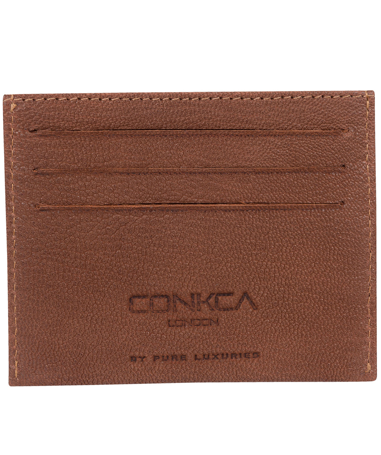 'Otis' Conker Brown Leather Card Holder image 3