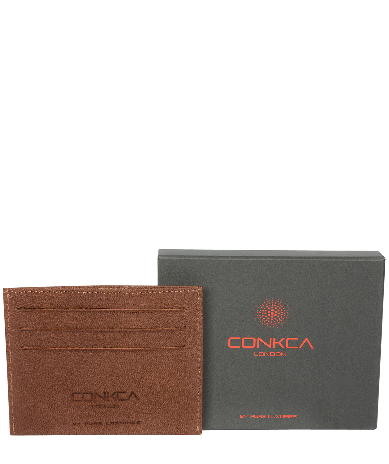 'Otis' Conker Brown Leather Card Holder image 5