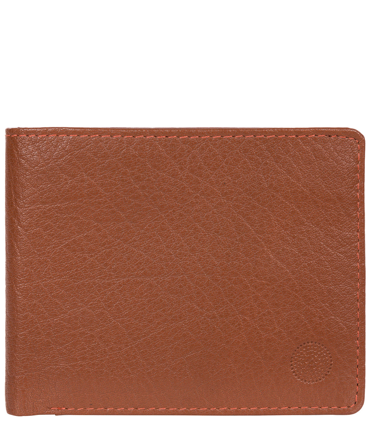 'Cain' Chestnut & Orange Bi-Fold Leather Wallet image 1