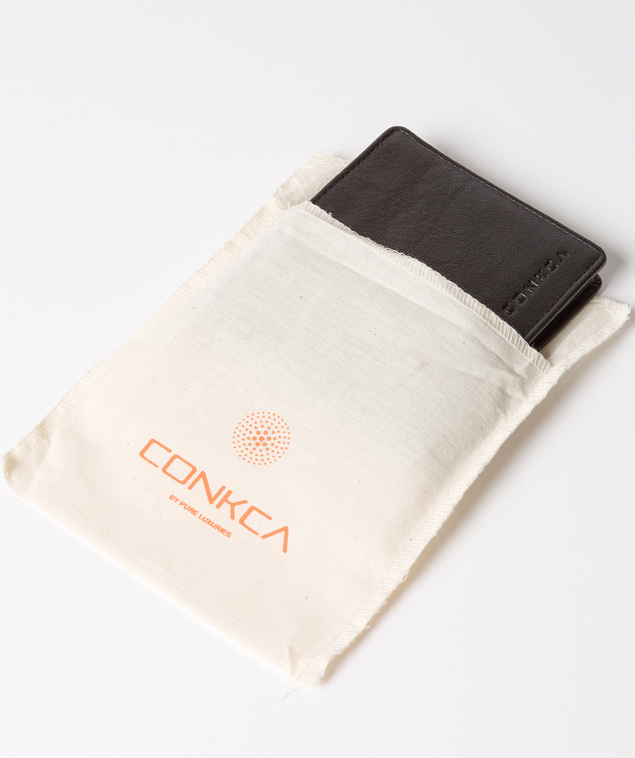 'Ezrin' Black Bi-Fold Leather Wallet